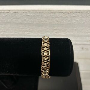 ✨ NWOT- Gold Filled Ladder Chain / Basket Weave Bracelet – 7.5” ✨